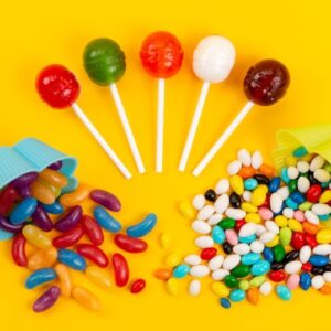 Doces, balas e pirulitos